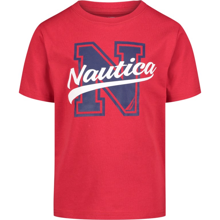 Boys\' Nautica Little Varsity Logo Graphic (4-7) T Shirts Red | tVLRYUxg