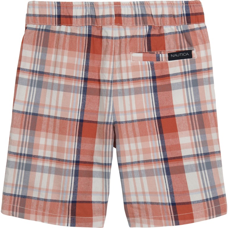 Boys' Nautica Plaid Pull-on (8-20) Shorts Pink | 5EWvRgO4