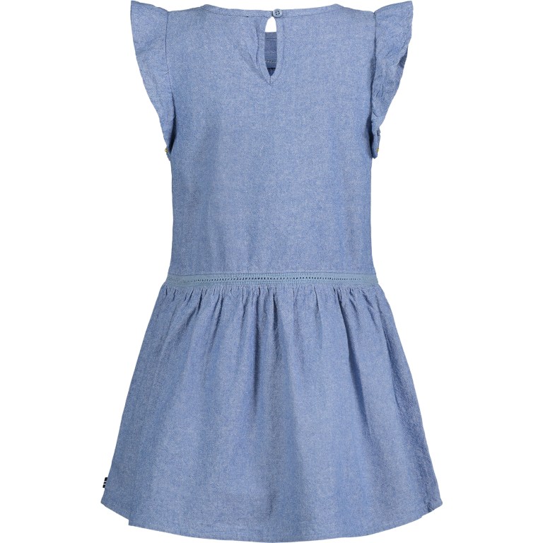 Girls' Nautica Flutter-sleeve Chambray (8-16) Dress Blue | Qe648RMb