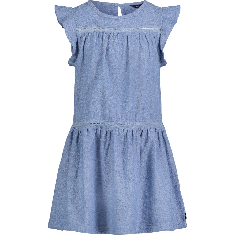 Girls\' Nautica Flutter-sleeve Chambray (8-16) Dress Blue | Qe648RMb