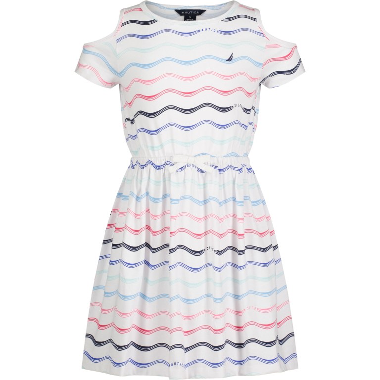 Girls\' Nautica Little Multi Wave (4-7) Dress White Wash | gsgzI4Vu