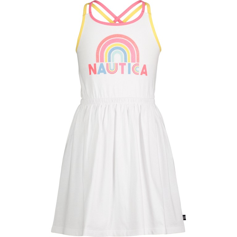 Girls\' Nautica Little Multi-strap Tank (4-7) Dress White Wash | u7vrG1he