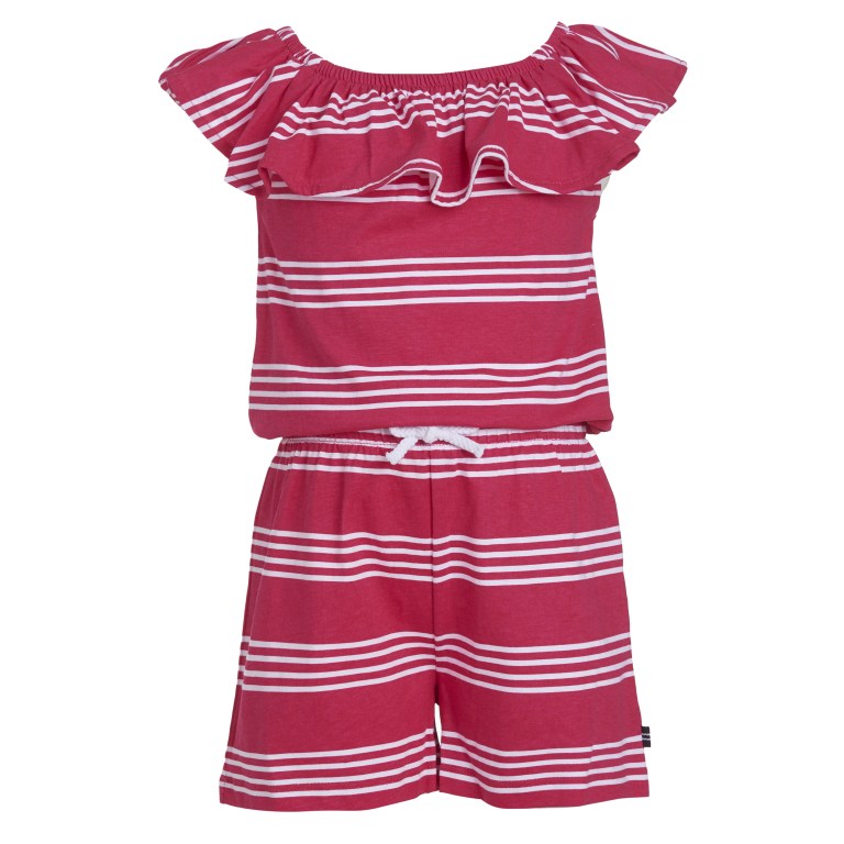 Girls\' Nautica Striped Knit (8-16) Rompers Red | f3SaDaLV