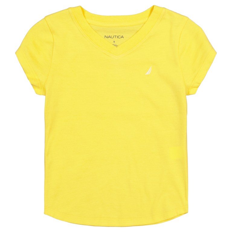 Girls\' Nautica V-neck (8-16) T Shirts Yellow | TGwo3UTP