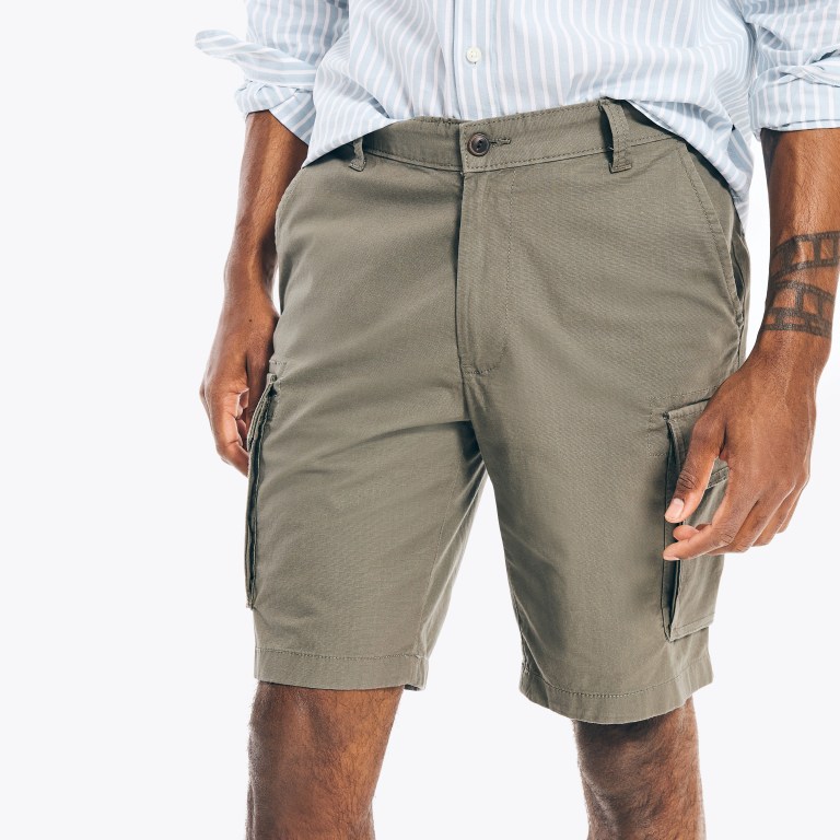 Men's Nautica 10” Navigator Cargo Shorts Olive | Nc16IMuw