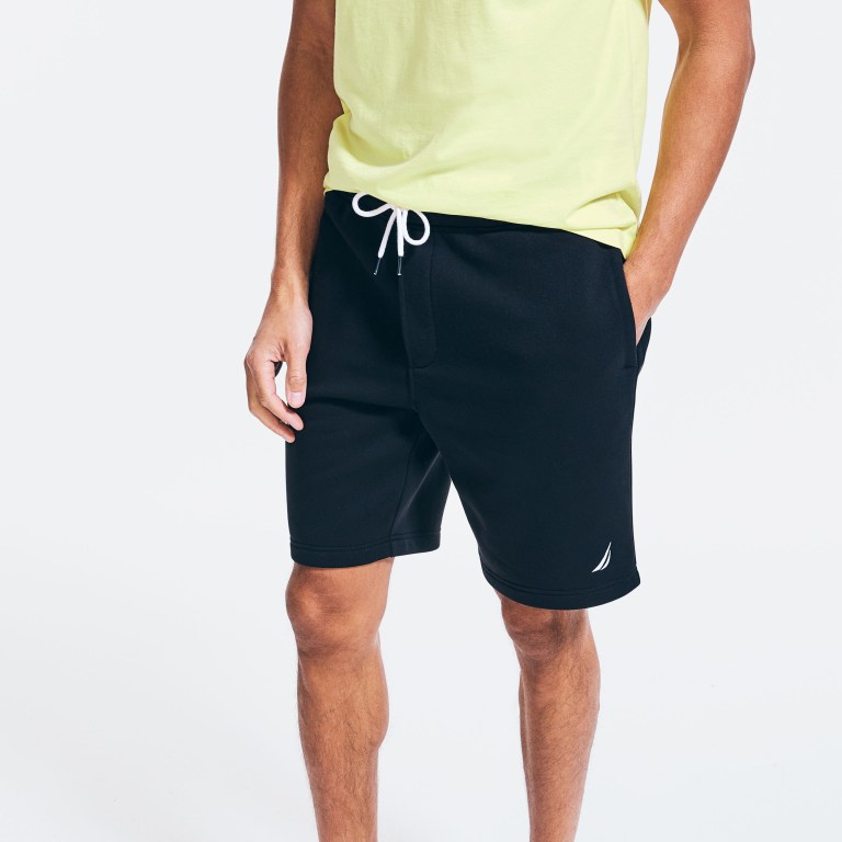 Men's Nautica 9” J-class Fleece Shorts Black | Aa3opoTG