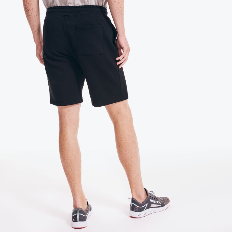 Men's Nautica 9” J-class Fleece Shorts Black | hVNfRibI