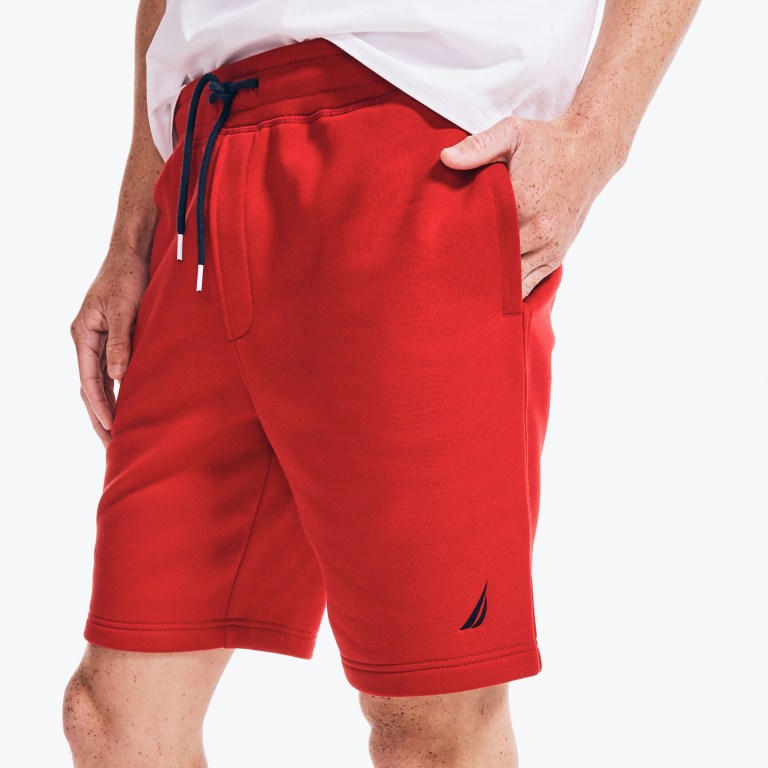 Men's Nautica 9” J-class Fleece Shorts Red | ocH9PEui