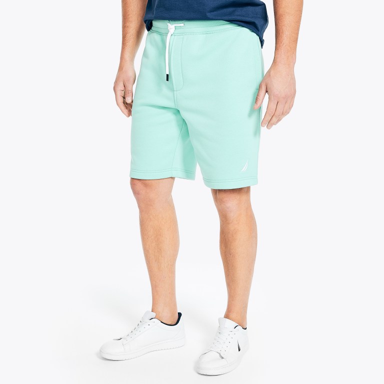 Men's Nautica 9” J-class Fleece Shorts Light Turquoise | xRXHu0pY