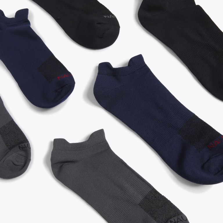 Men's Nautica Athletic Low-cut Microfiber , 6-pack Socks Black | XNaq5dyN