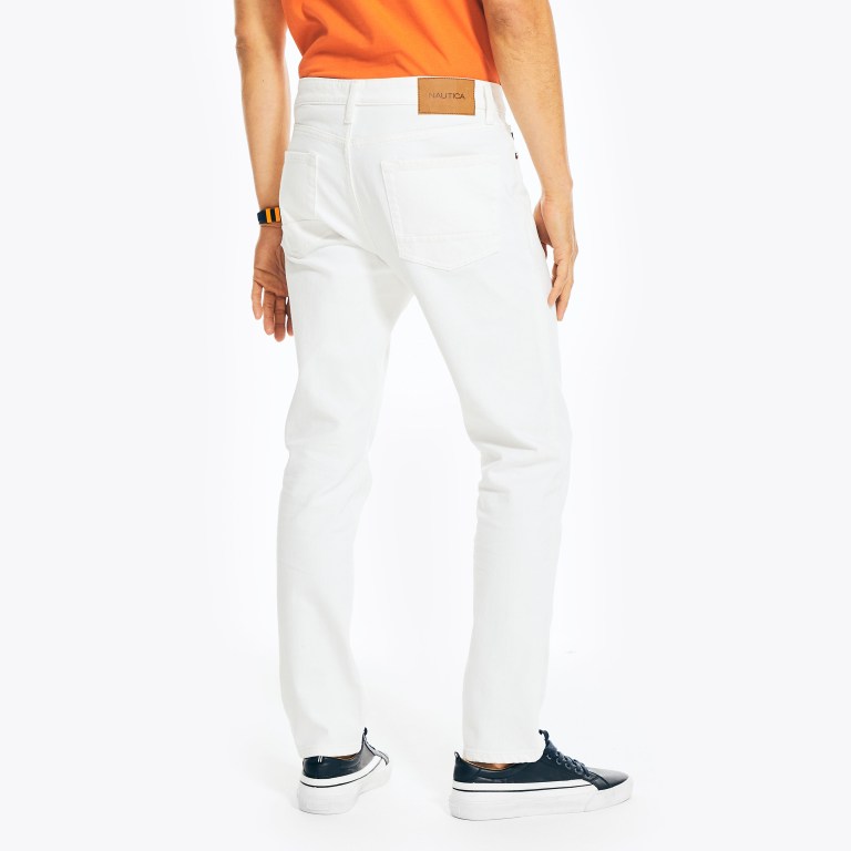 Men's Nautica Athletic Slim Stretch Denim Jeans White | LwPxtVNf