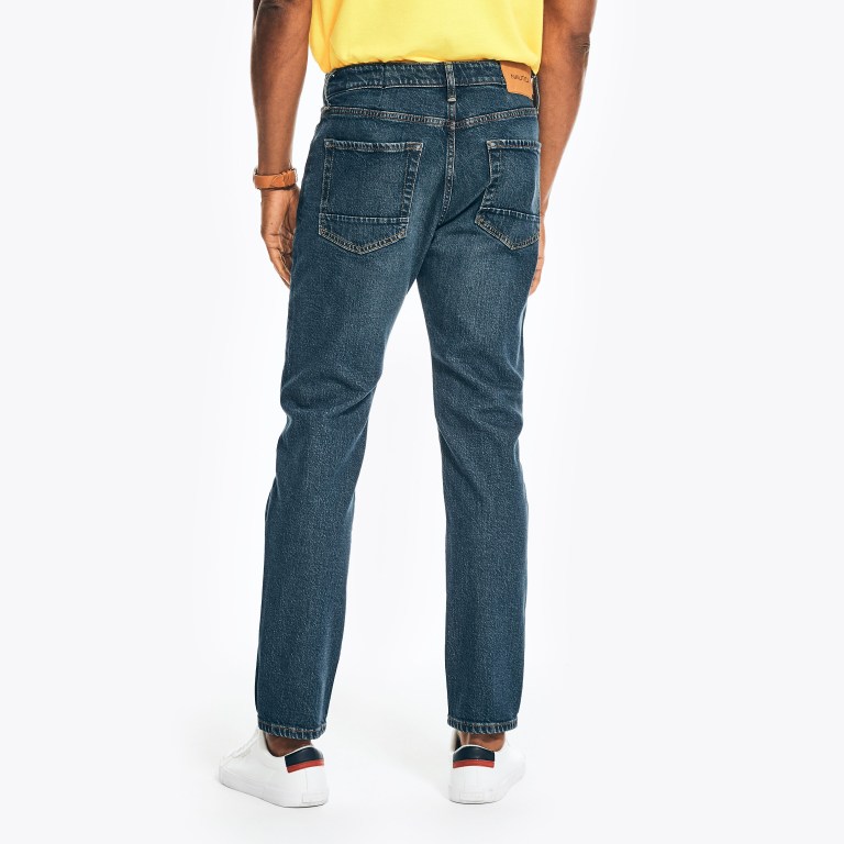 Men's Nautica Athletic Slim Stretch Denim Jeans Dark Wash | Q8ktUUaS