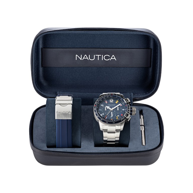 Men's Nautica Bfc Stainless Steel And Silicone Box Set Watches Multicolor | 4aCYLX53