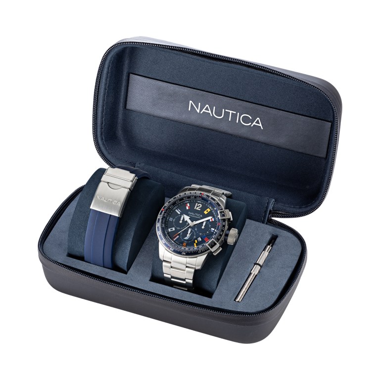 Men's Nautica Bfc Stainless Steel And Silicone Box Set Watches Multicolor | 4aCYLX53