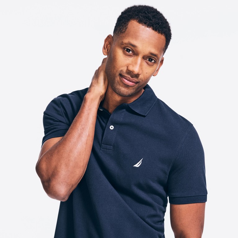 Men's Nautica Classic Fit Deck Polo Shirts Navy | 0Lg9eflv