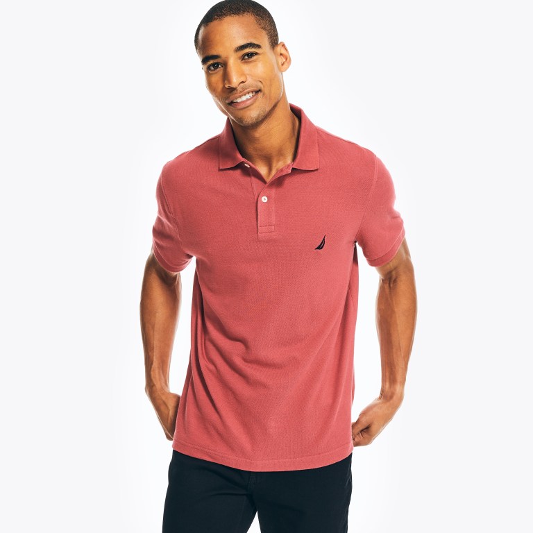 Men\'s Nautica Classic Fit Deck Polo Shirts Red | 8bmdEdAL