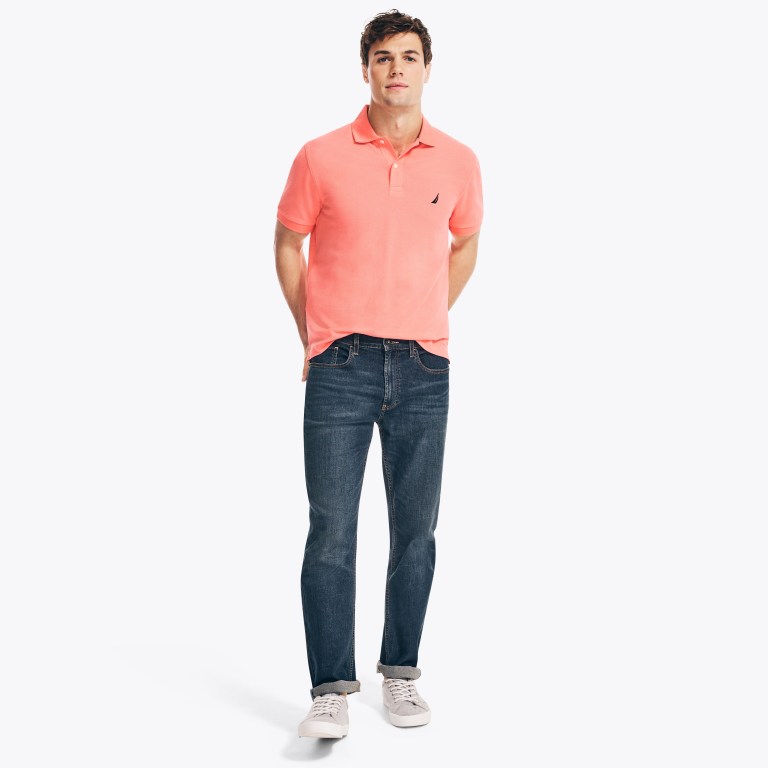 Men's Nautica Classic Fit Deck Polo Shirts Coral | FTzytWEY