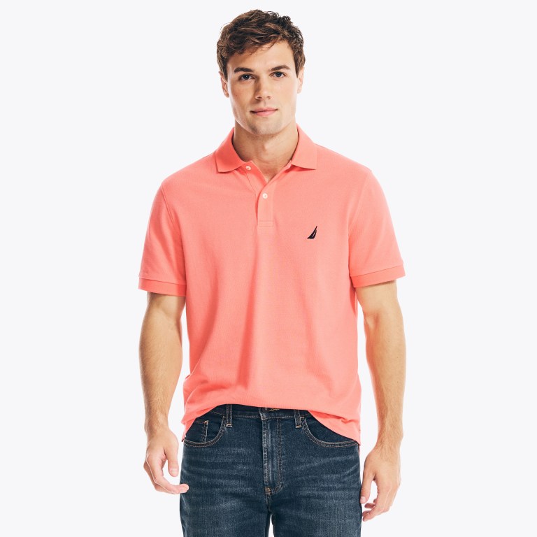 Men\'s Nautica Classic Fit Deck Polo Shirts Coral | FTzytWEY