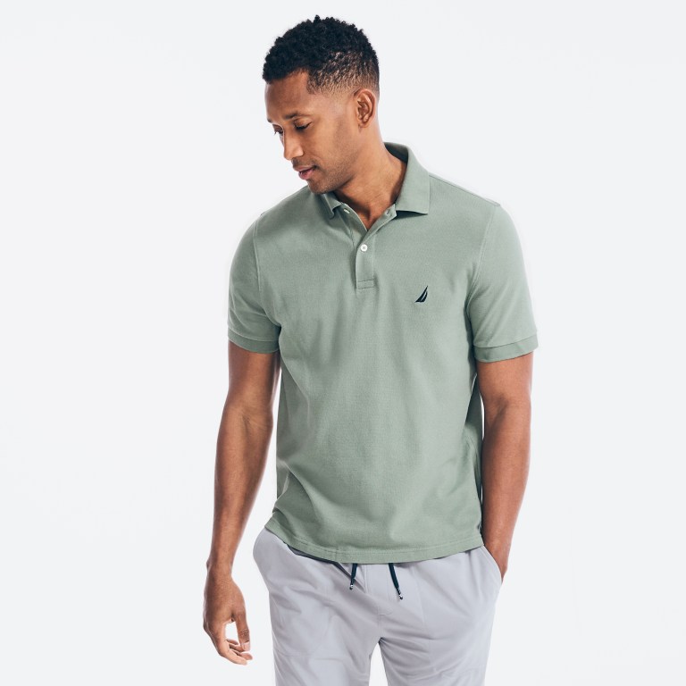 Men\'s Nautica Classic Fit Deck Polo Shirts Green | KIIHkYYC