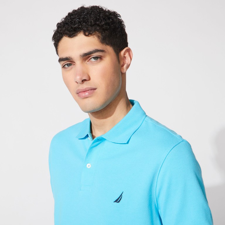 Men's Nautica Classic Fit Deck Polo Shirts Light Turquoise Blue | LjbesMGj