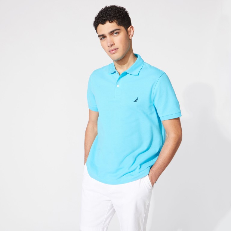 Men\'s Nautica Classic Fit Deck Polo Shirts Light Turquoise Blue | LjbesMGj