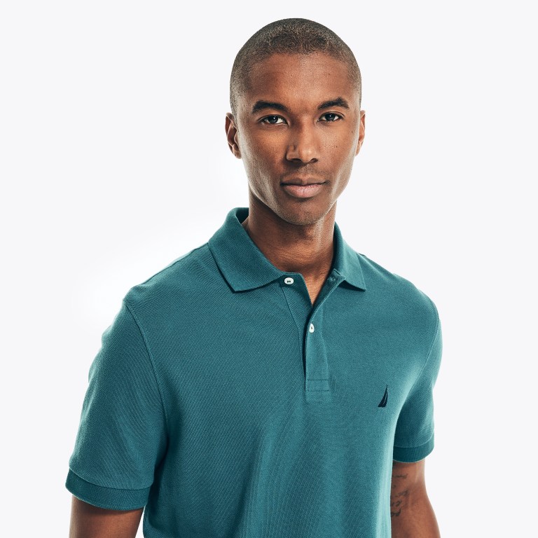 Men's Nautica Classic Fit Deck Polo Shirts Blue | NwE6D6sf