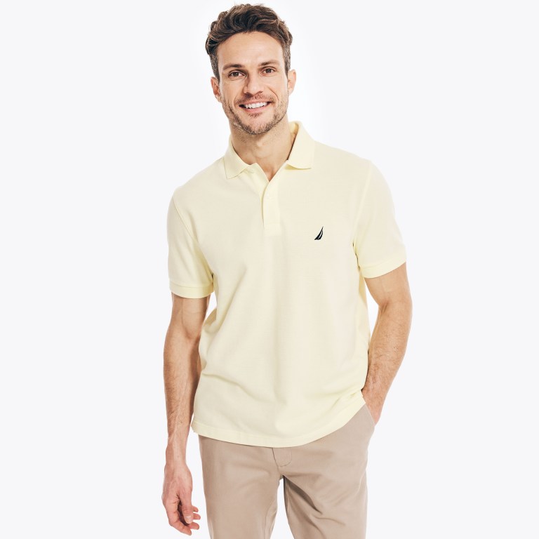 Men\'s Nautica Classic Fit Deck Polo Shirts Light Yellow | Y1pzYOYl