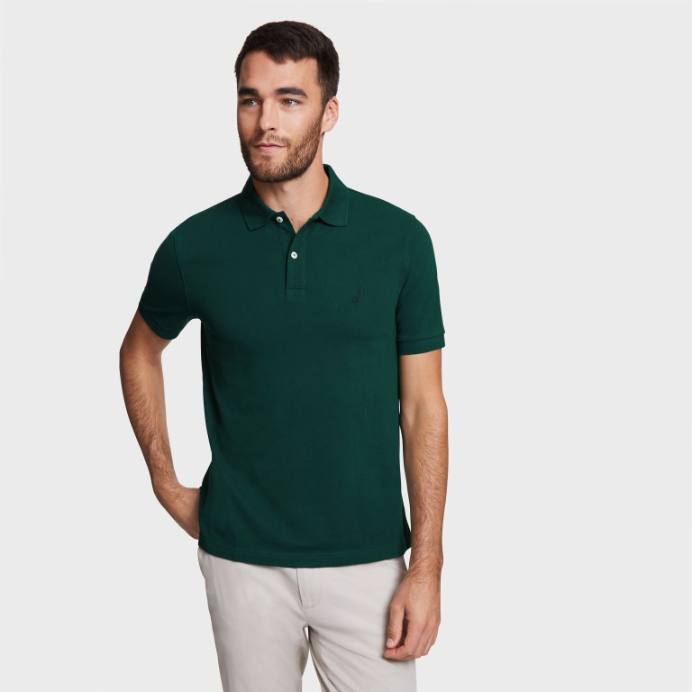 Men\'s Nautica Classic Fit Deck Polo Shirts Green | dKs4nGu4