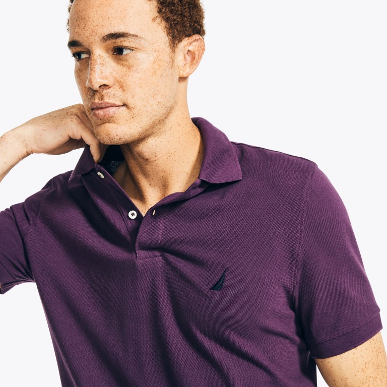 Men's Nautica Classic Fit Deck Polo Shirts Grey Purple | gVq5LLn1