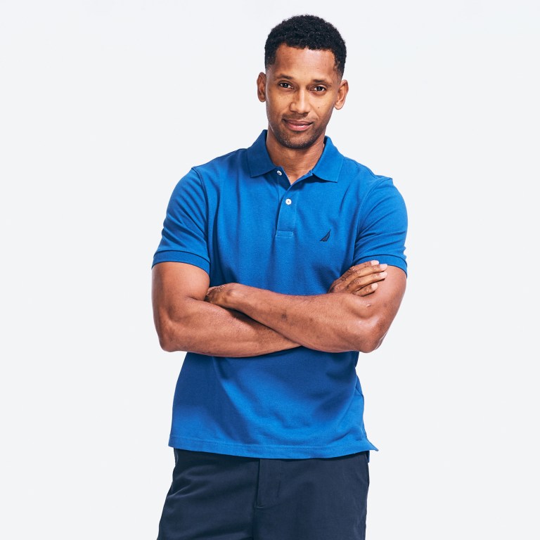 Men\'s Nautica Classic Fit Deck Polo Shirts Deep Blue | ghdmtBKl