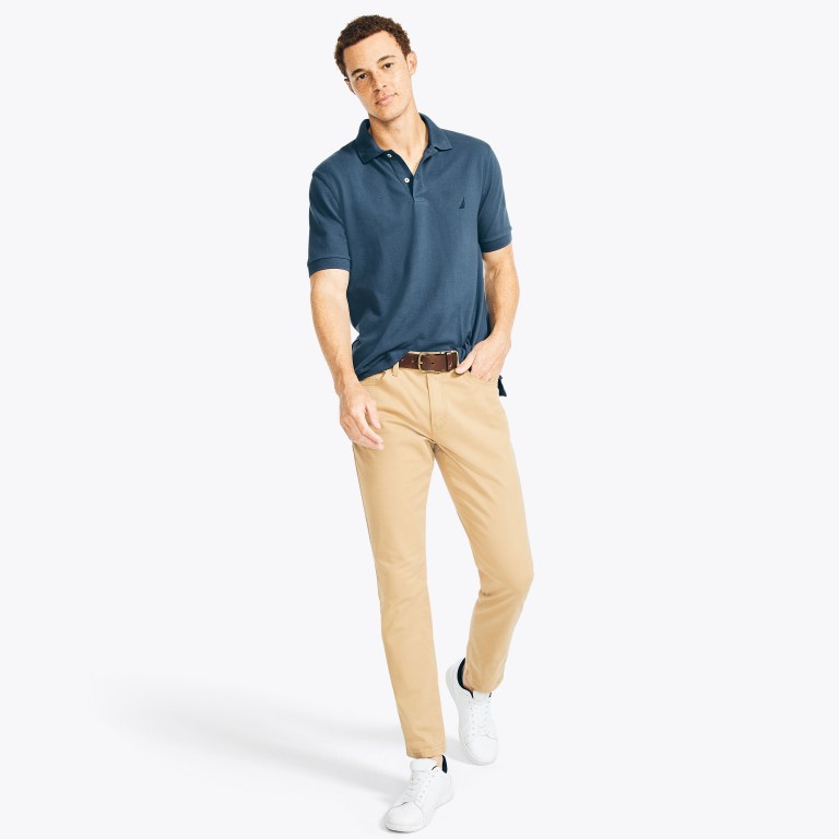 Men's Nautica Classic Fit Deck Polo Shirts Blue | htcwCr7y