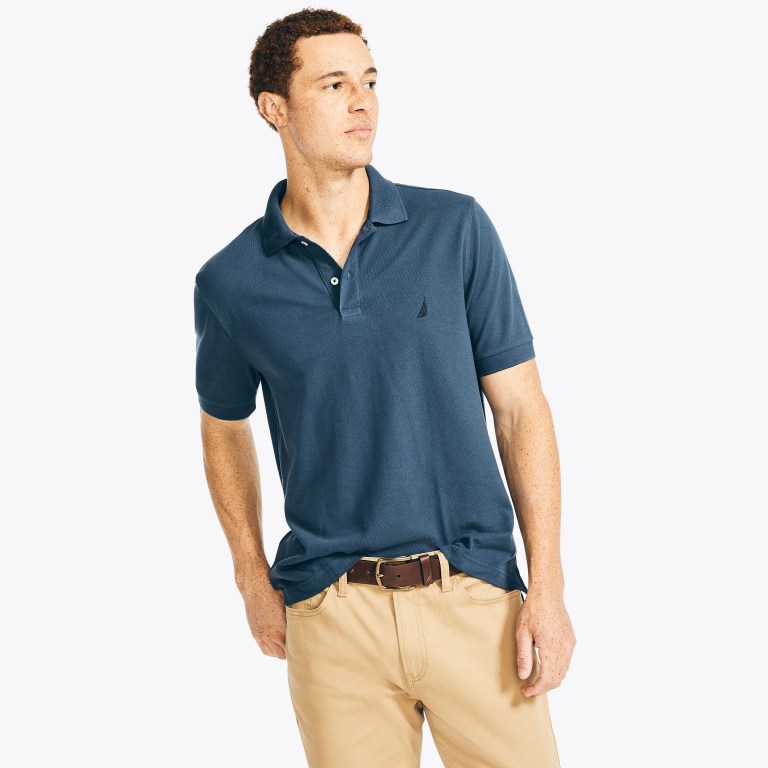 Men\'s Nautica Classic Fit Deck Polo Shirts Blue | htcwCr7y