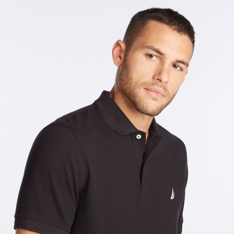 Men's Nautica Classic Fit Deck Polo Shirts Black | iwkVXbYi