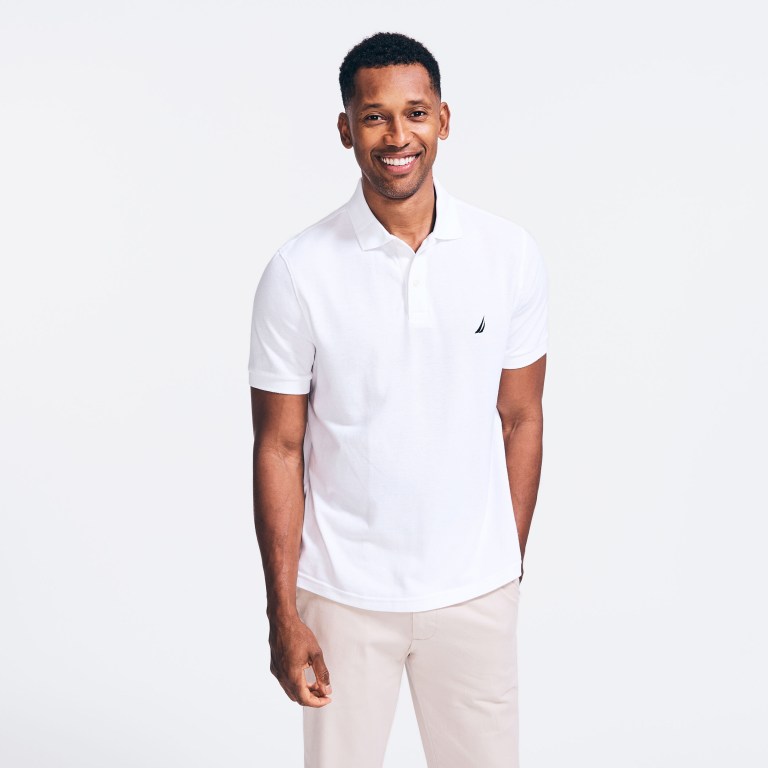 Men\'s Nautica Classic Fit Deck Polo Shirts White | rW8beul8