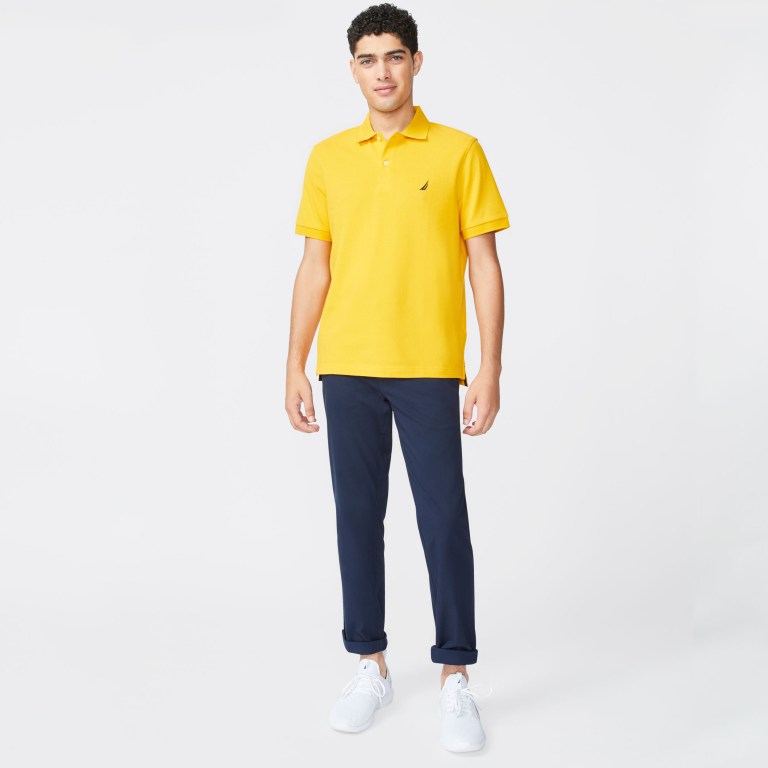 Men's Nautica Classic Fit Deck Polo Shirts Gold | z0RcVV0V