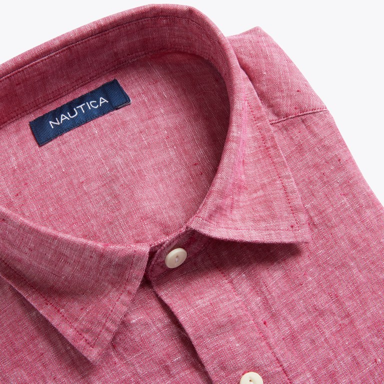 Men's Nautica Classic Fit Linen Shirts Light Pink | aiWqRYFg