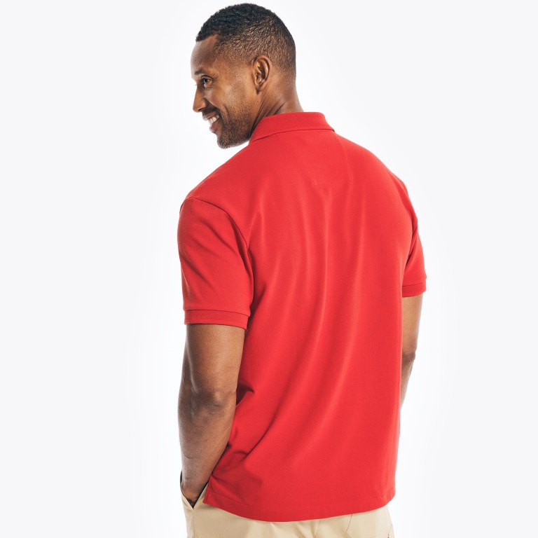 Men's Nautica Classic Fit Mesh Ribbed Polo Shirts Red | xrJ7l6xm