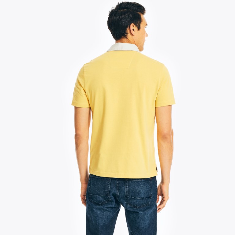 Men's Nautica Classic Fit Rugby Chest-stripe Polo Shirts Yellow | bT49LHvJ