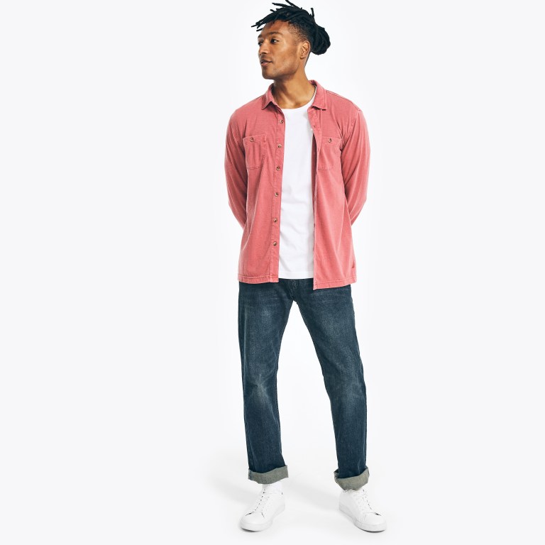 Men's Nautica Classic Fit Shirts Red | RvXuEMPT