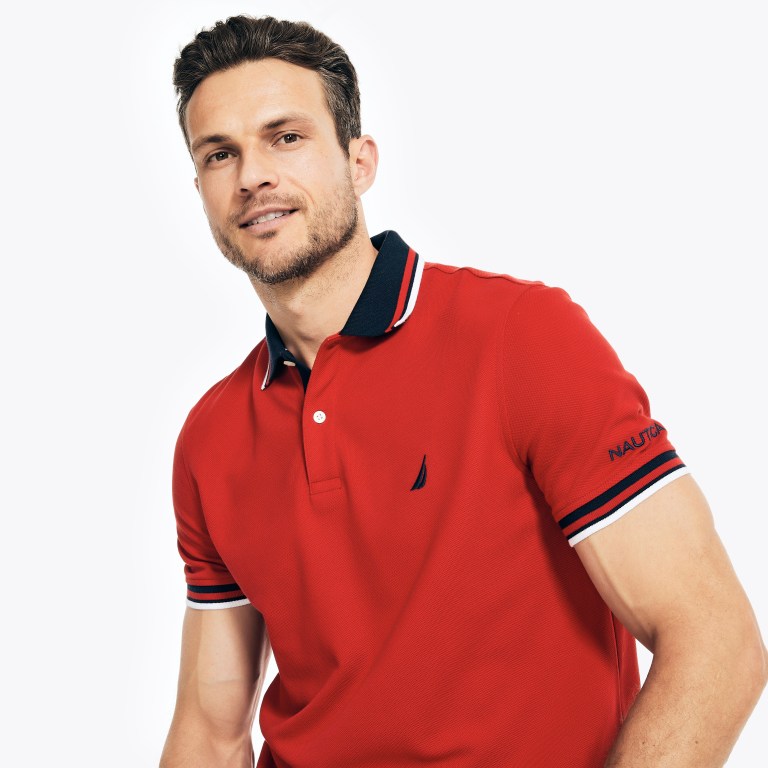 Men's Nautica Classic Fit Solid Polo Shirts Red | hsCRnAzD