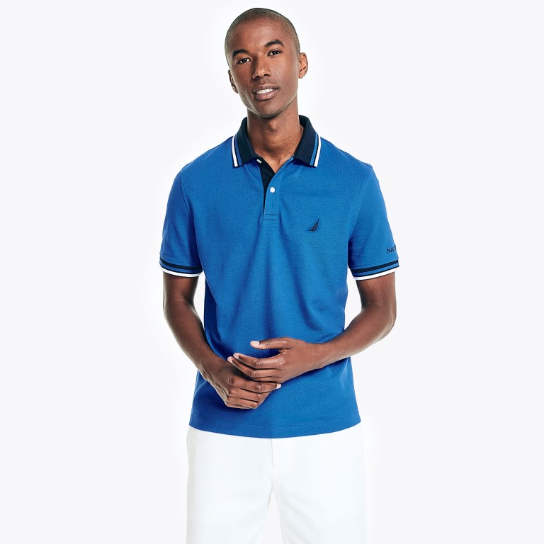 Men's Nautica Classic Fit Solid Polo Shirts Navy | xFP0ZEov