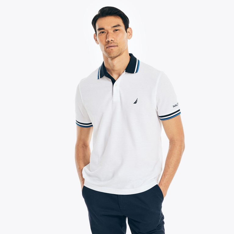 Men's Nautica Classic Fit Solid Polo Shirts White | zcnZt2zJ