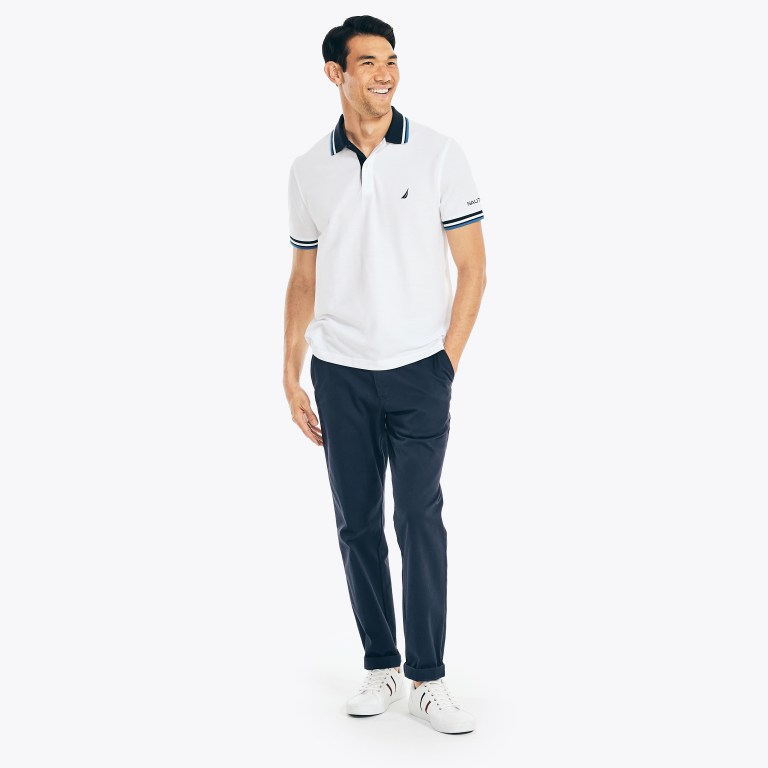 Men's Nautica Classic Fit Solid Polo Shirts White | zcnZt2zJ