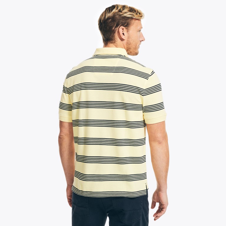 Men's Nautica Classic Fit Striped Deck Polo Shirts Yellow | VGeRVIa5