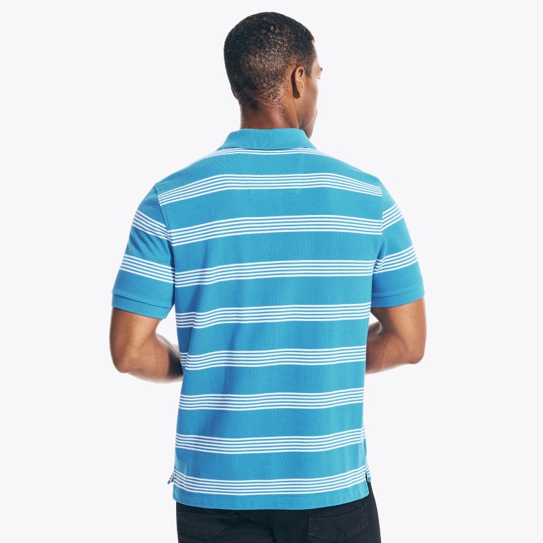 Men's Nautica Classic Fit Striped Deck Polo Shirts Navy | zWL2Weey