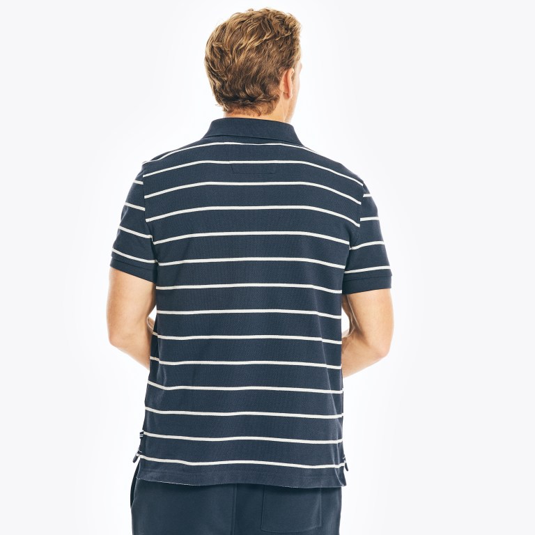 Men's Nautica Classic Fit Striped Polo Shirts Navy | 1ygO3zRo