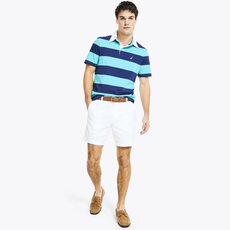 Men's Nautica Classic Fit Striped Polo Shirts Light Olive | lNtjneOX