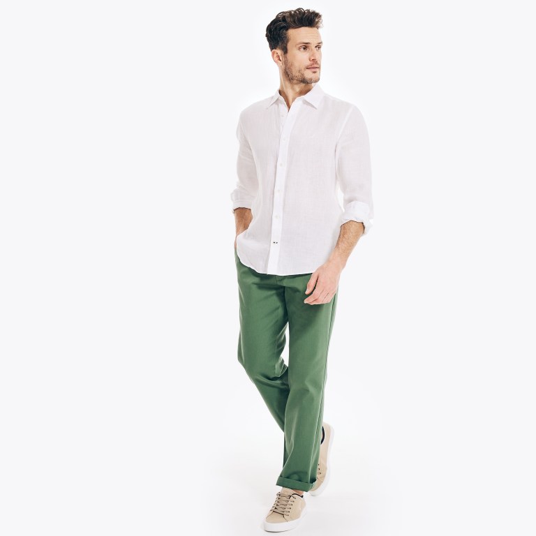 Men's Nautica Classic Fit Twill Pants Green | UnfeJ4WZ