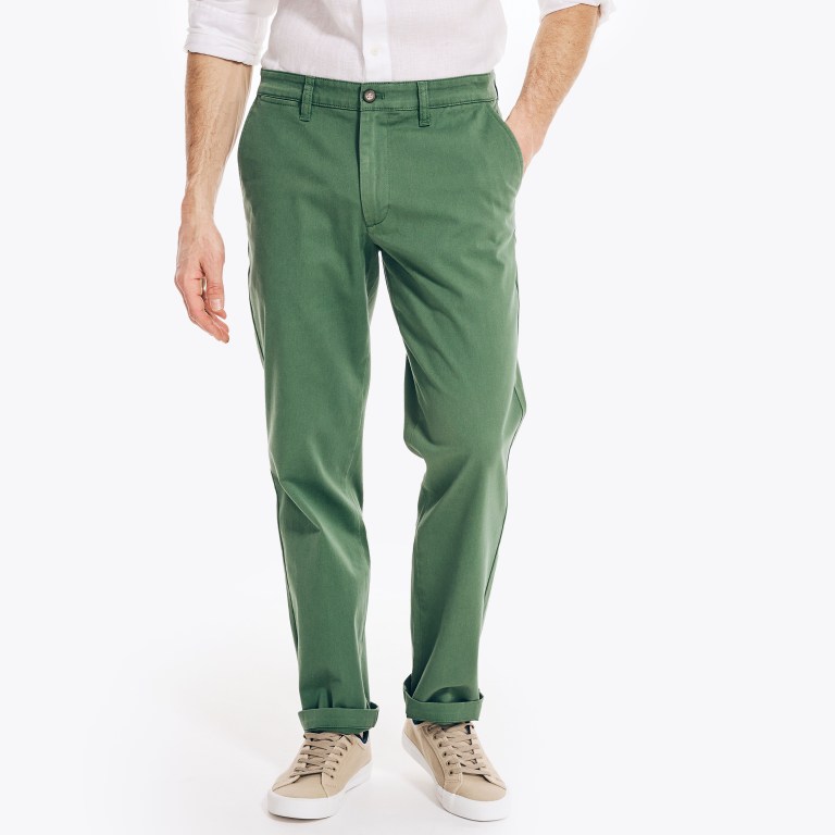 Men\'s Nautica Classic Fit Twill Pants Green | UnfeJ4WZ