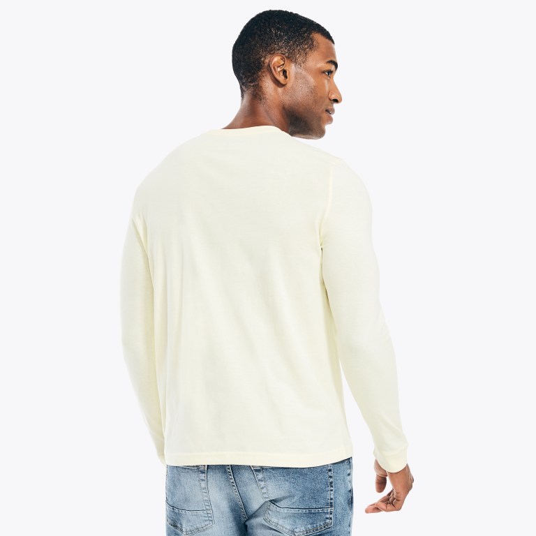 Men's Nautica Crewneck Long-sleeve T Shirts Light Yellow | vpQ4yiNi